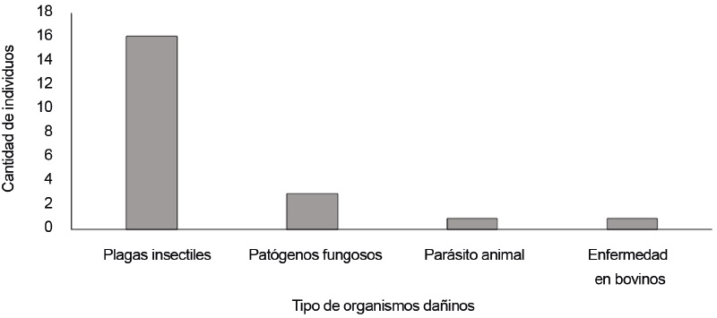 Figura 3. Biodiversidad nociva presente en el predio objeto de estudio.