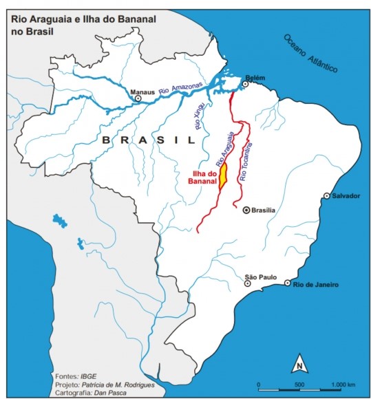 Mapa da etnorregi�o Araguaia-Tocantins