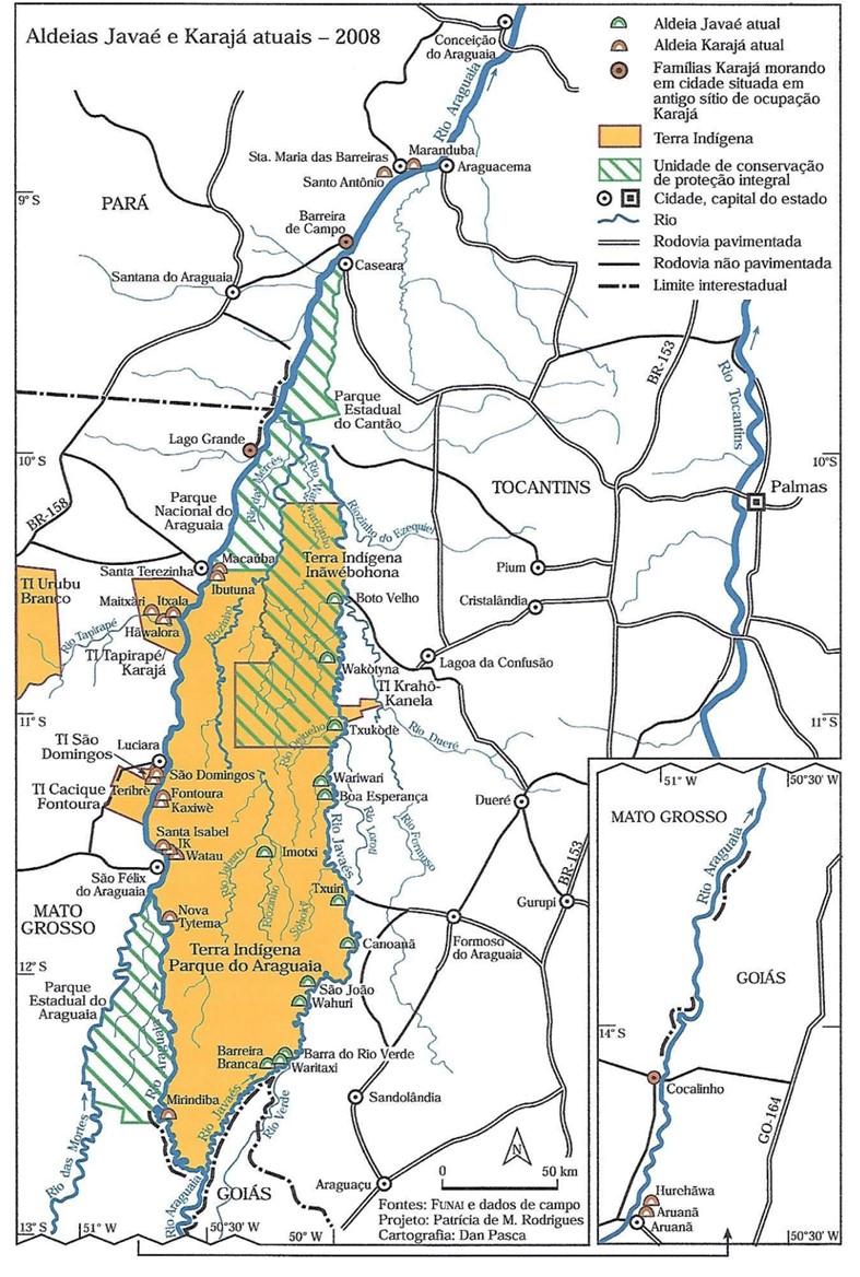 Mapa das Aldeias Java� e Karaj� (2008)