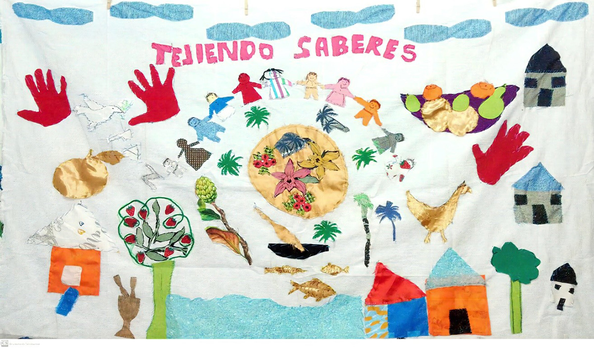 Costura colectiva de cartograf�a social pedag�gica con maestras de la Instituci�n Educativa Rural Buchad�, Vig�a del Fuerte, Antioquia, Colombia