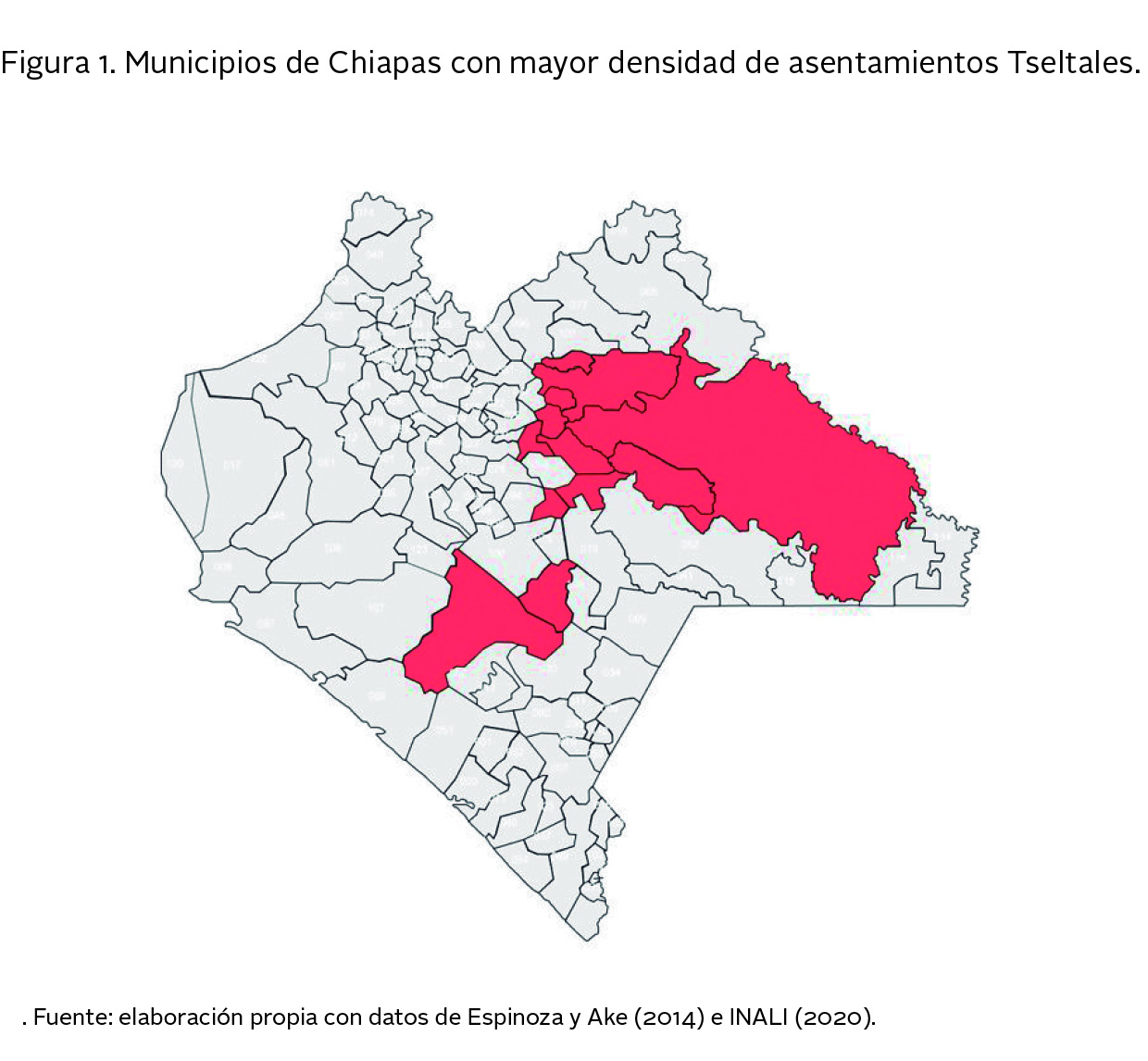 Municipios de Chiapas con mayor densidad de asentamientos tseltales. Fuente: elaboraci�n propia. 