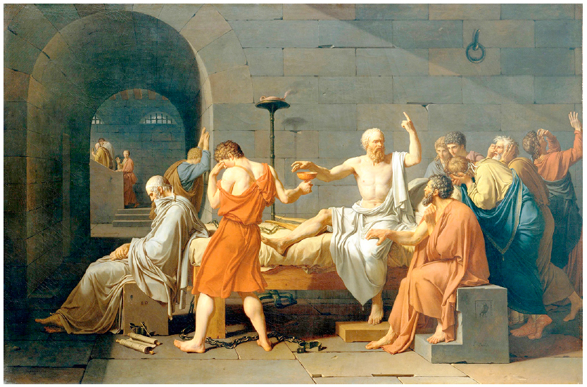 A morte de S&oacute;crates. Jacques-Louis David, 1787.