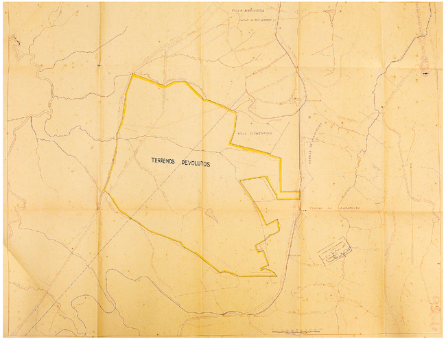 Discrimina&ccedil;&atilde;o dos terrenos devolutos transferidos ao munic&iacute;pio em 1891. Levantamento de 1941.