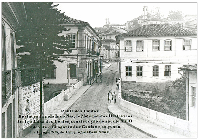 Ponte dos Contos ap&oacute;s interven&ccedil;&otilde;es da IMN. Fotografia de Luiz Fontana. Acervo do Arquivo Central do IPHAN, Se&ccedil;&atilde;o Rio de Janeiro.