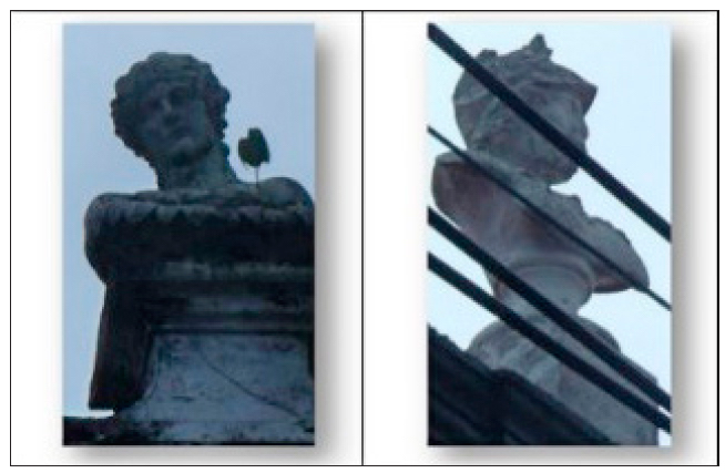 Variedade de padrão de busto no Centro Histórico de Belém do Pará e seu entorno.