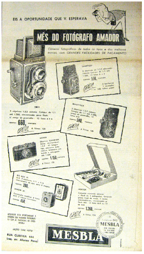 Anúncio Mesbla: Mês do Fotógrafo Amador.