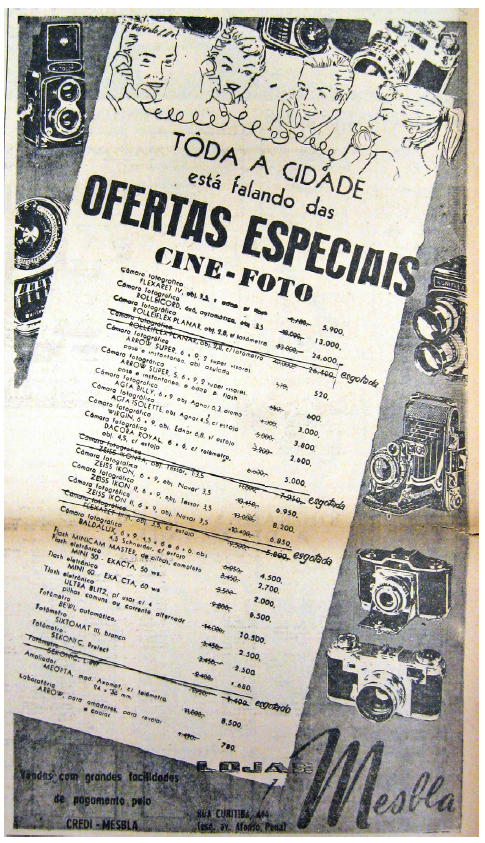 Segundo anúncio da Mesbla: Toda a cidade está falando das ofertas especiais Cine-Foto.