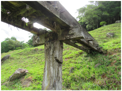 Detalhe da calha de madeira, 2017.