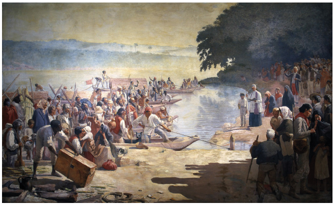 Jose Ferraz de Almeida Junior. Partida da Mon&ccedil;&atilde;o, 1897, &oacute;leo sobre tela, 390 x 640 cm. Acervo do Museu Paulista. Reprodu&ccedil;&atilde;o: Helio Nobre; Jos&eacute; Rosael.
