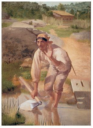 Jos&eacute; Ferraz de Almeida Jr. Amola&ccedil;&atilde;o interrompida, 1894, &oacute;leo sobre tela, 200 x 140 cm. Acervo da Pinacoteca do Estado de S&atilde;o Paulo,Brasil. Transfer&ecirc;ncia do Museu Paulista, 1905. 