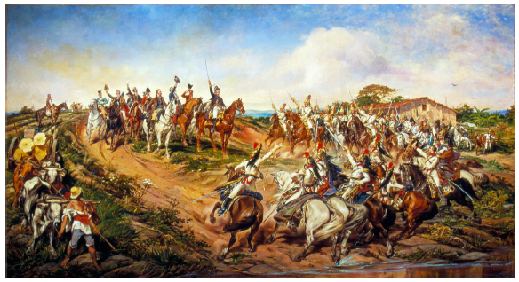 Pedro Am&eacute;rico Figueiredo de Mello. Independ&ecirc;ncia ou Morte, 1888. &Oacute;leo sobre tela, 760 x 415 cm. Acervo do Museu Paulista da Universidade de S&atilde;o Paulo. 
