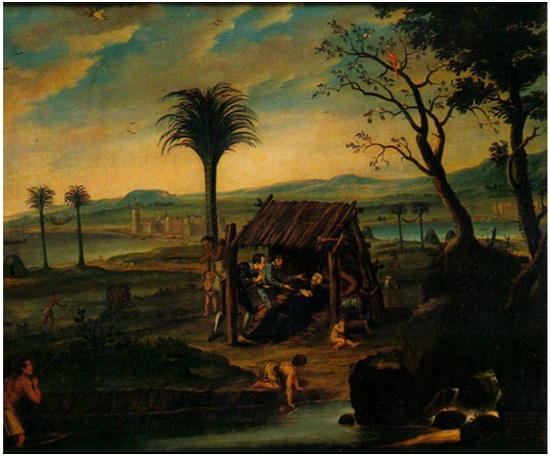 Autor desconhecido. Morte do padre Filipe Bourel, 1701/1800, óleo sobre tela, 110,5 × 133,5 cm. Sem assinatura. Coleção Museu Nacional de Belas Artes/Ibram/Ministério do Turismo. Fonte: Foto do Acervo do Museu Nacional de Belas Artes.6