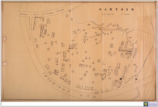 Prancha de levantamento predial do Gantois, em Salvador, contendo registros de ocupações populares na região. Fonte: Acervo do Epucs; Arquivo Histórico Municipal de Salvador.