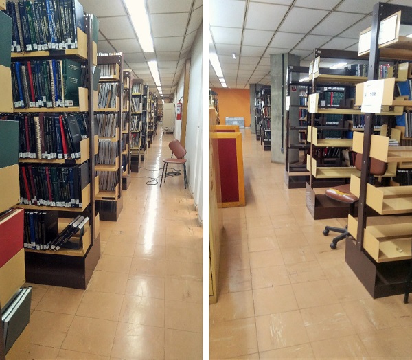 Vistas da sala Mem&oacute;ria Intelectual da UFMG, da Divis&atilde;o de Cole&ccedil;&otilde;es Especiais.