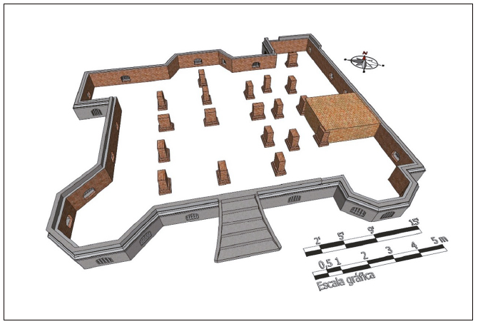 Perspectiva esquem&aacute;tica das funda&ccedil;&otilde;es do Casar&atilde;o Zipperer.