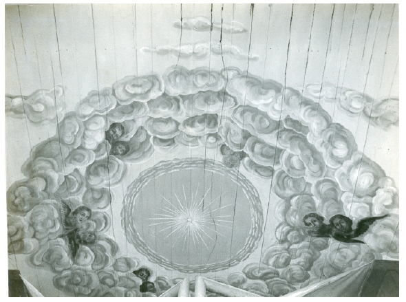 Pintura do coro da Igreja da Ordem Terceira do Carmo de São Paulo - “Estrela Divina rodeada de querubins”, último trabalho do padre Jesuíno do Monte Carmelo na cidade de São Paulo.