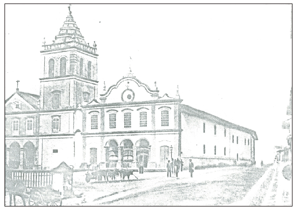 Igreja da Ordem 3ª do Carmo de São Paulo em fotografia de 1875.