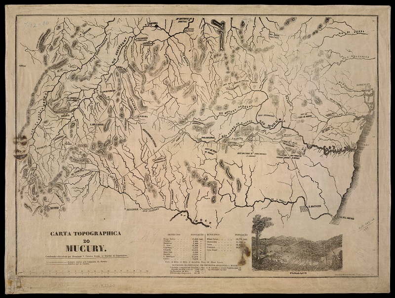
							 - “Carta Topographica do Mucury”. Coordenada e desenhada por Herculano V. Penna, 2º Tenente de Engenheiros, 
							1859
							.
						