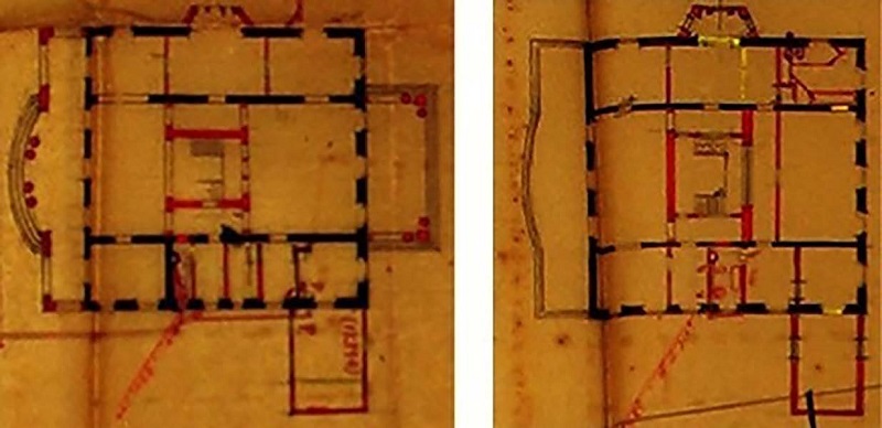  - Residncia Othon L. B. de Melo, plantas do trreo e do pavimento superior, com projeto de reforma.