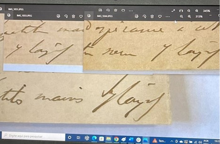 Comparing the signatures in the 3 letters.