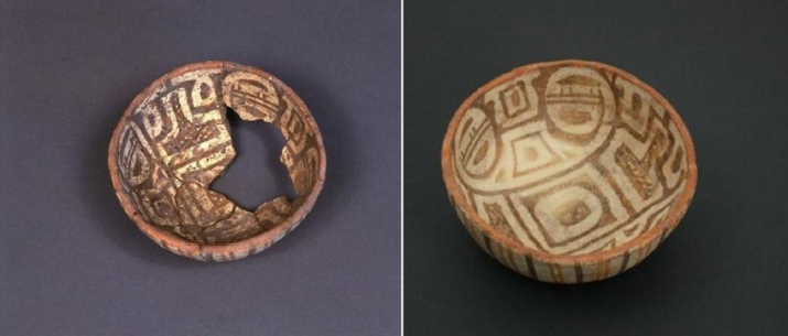 Restaura��o da cer�mica pol�croma da fase marajoara. Cole��o Luiz Ot�vio.