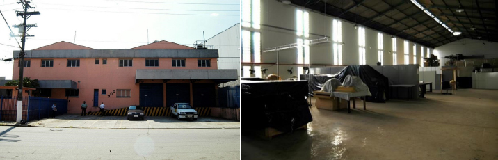 Fachada da RT/03 e interior do espa�o ap�s interven��o judicial.