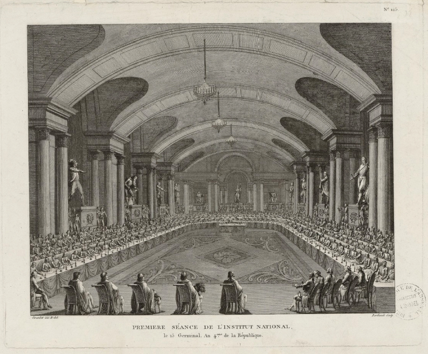 Primeira sess�o do Instituto National. 15 Germinal ano 4 (4 de abril de 1796).