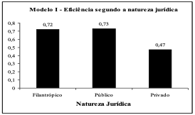 Eficincia mdia segundo a natureza jurdica– Modelo I.