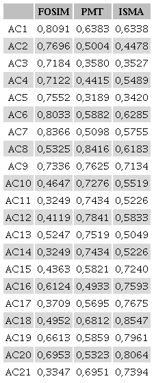 Discriminant validity - Cross Loadings