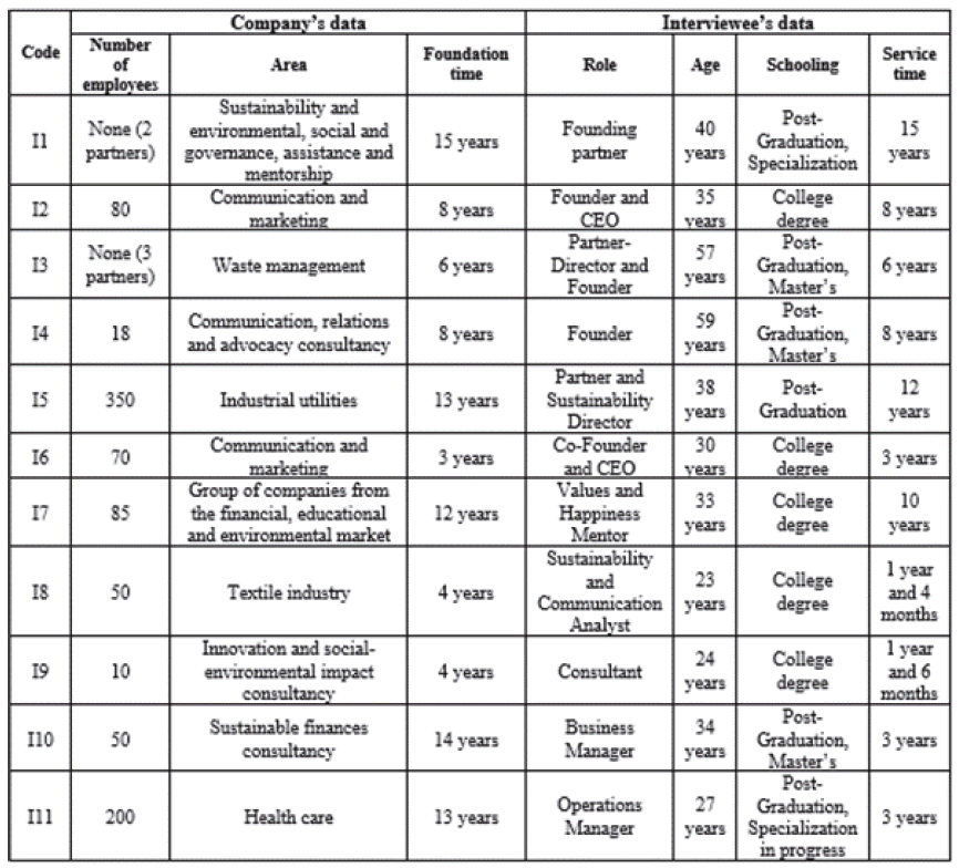 Companies and interviewees’ profile