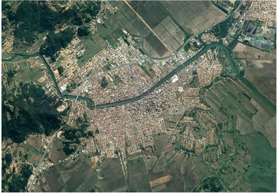 Aerial view of the city of Tubarão
