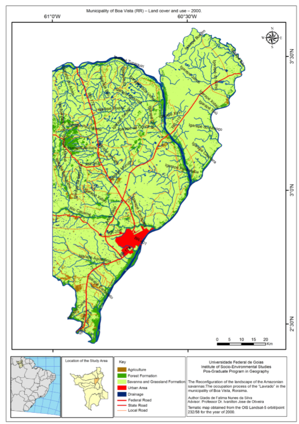  Thematic map of the use and land cover of the municipality of Boa Vista (RR) – 2000