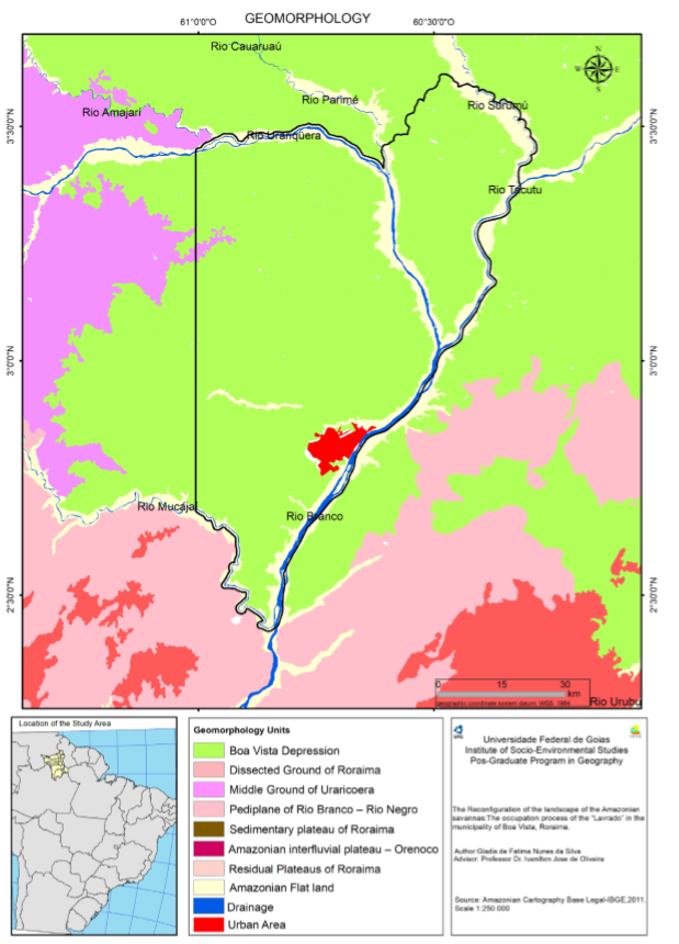 Map of the Geomorphological Units of the Municipality of Boa Vista (RR) and surroundings