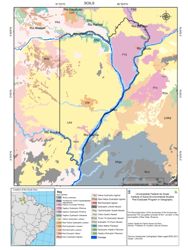 Map of soils of the municipality of Boa Vista (RR) and surroundings