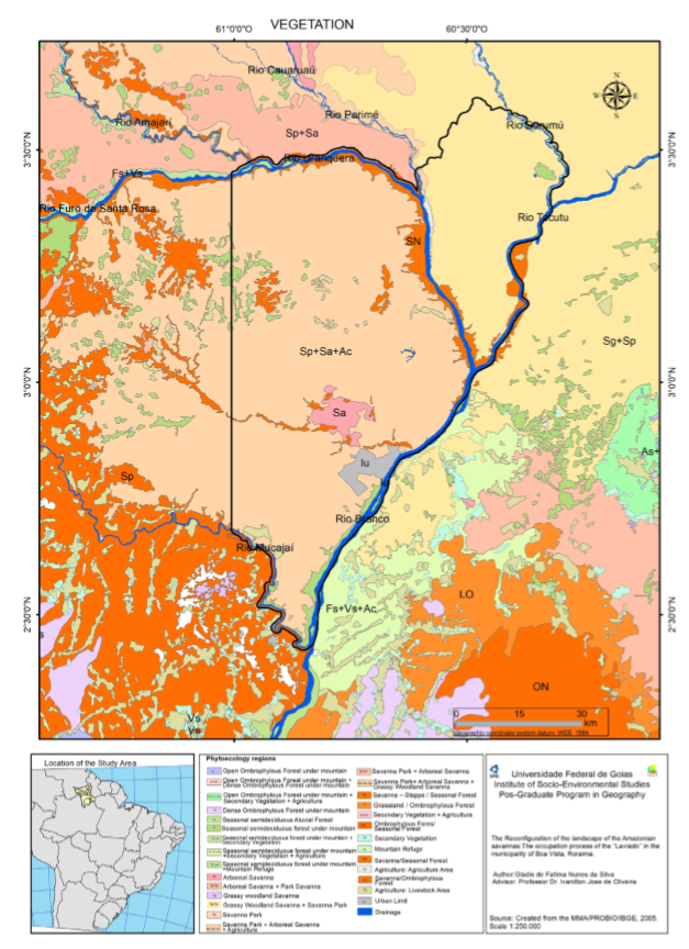 Map of the vegetation of the municipality of Boa Vista (RR) and surroundings
		
		
			