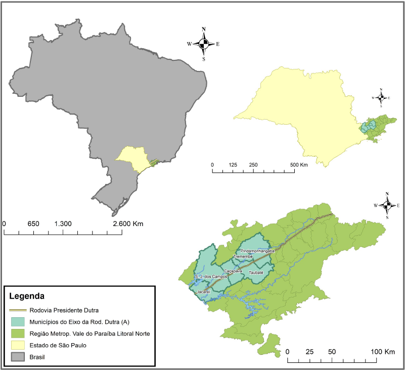 Location of the Presidente Dutra Highway Axis. Source: IBGE, 2018.