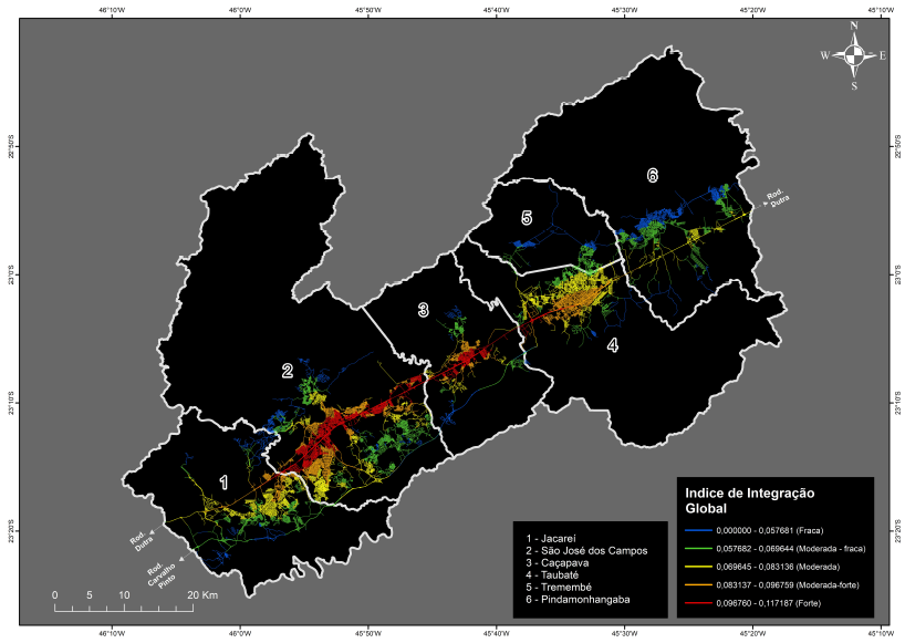  Axial map of the urbanized area in the year 2015.