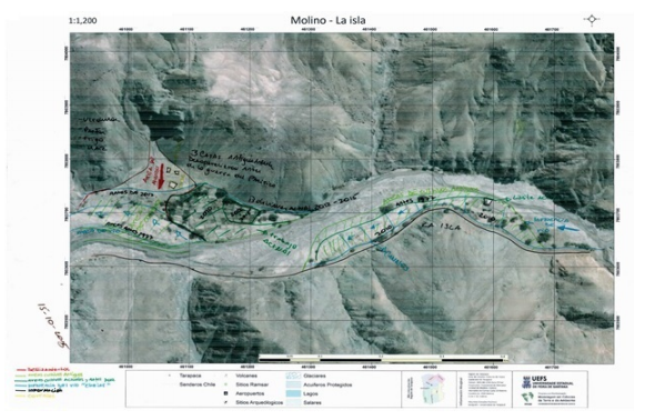 Mapa Participativo de las reas agrcolas denominados "Molino" y "La Isla".