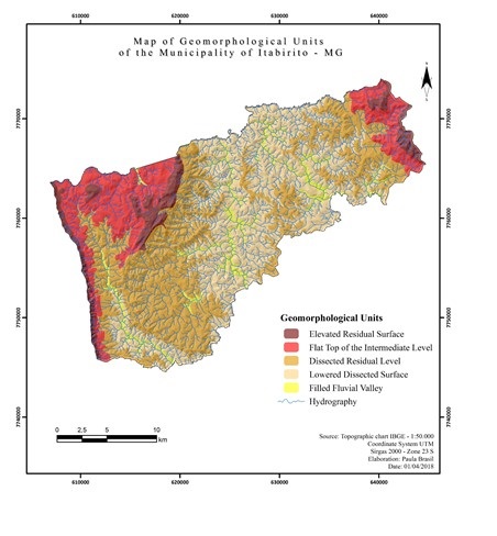 Map of Geomorphological Units of the Municipality of Itabirito