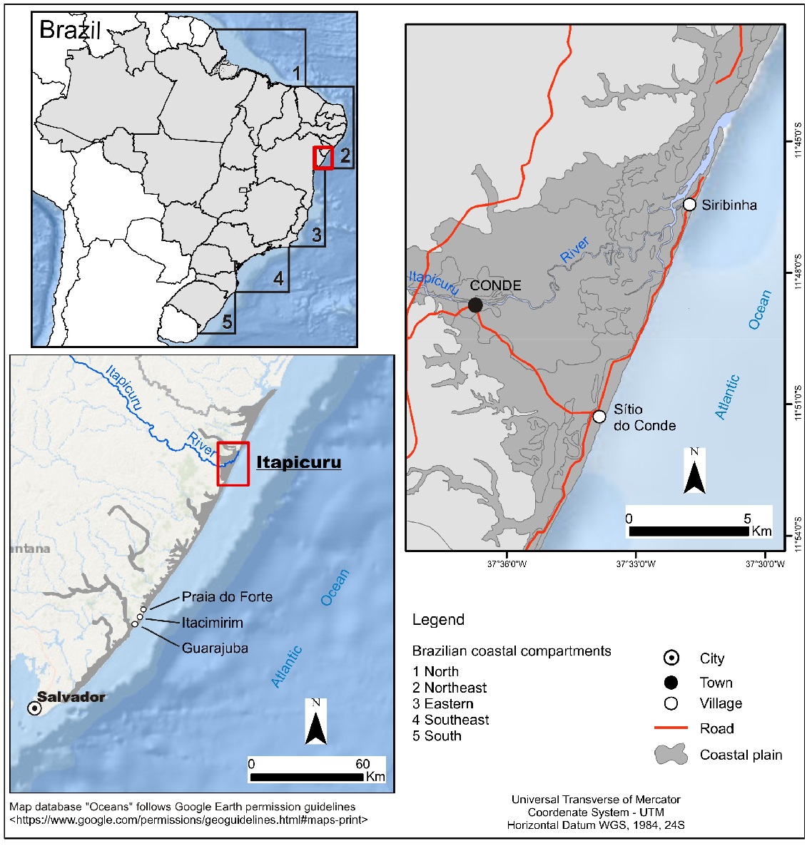 Location map of the Itapicuru Coastal Plain.