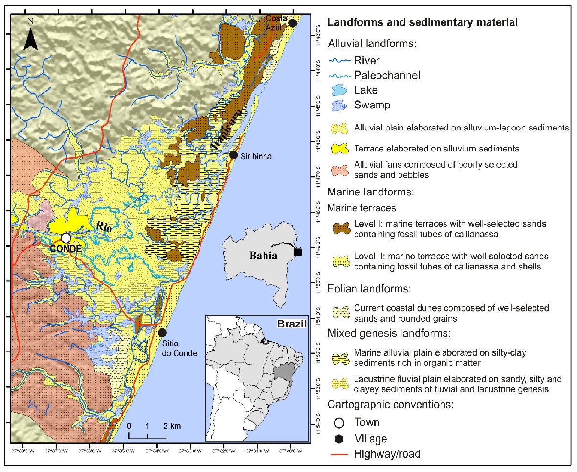 Geomorphological map of the Itapicuru coastal plain.