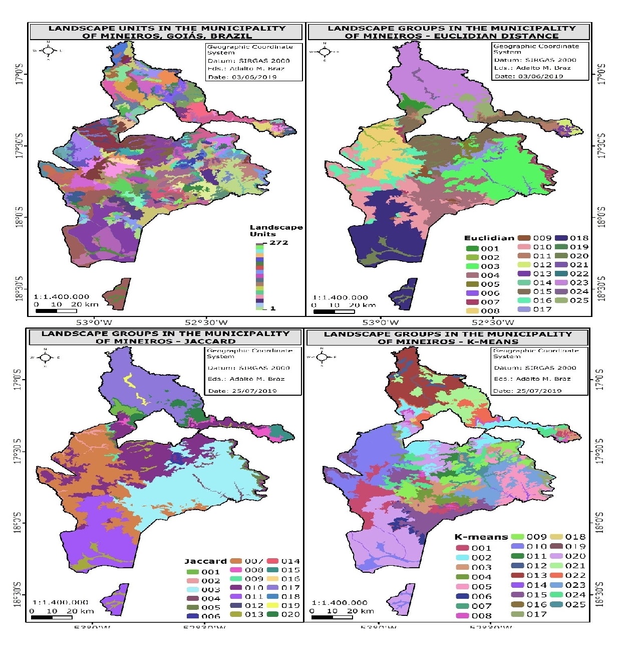 Map of landscape units and landscape groups by Euclidean distance.