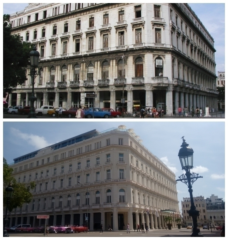 Manzana de Gómez (2003) and the Hotel Manzana Kempinski (2018). Source:https://archpaper.com/2017/04/cuba-tourism-modernist-buildings/ and fieldwork (2018).