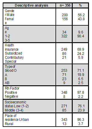  Sociodemographic description