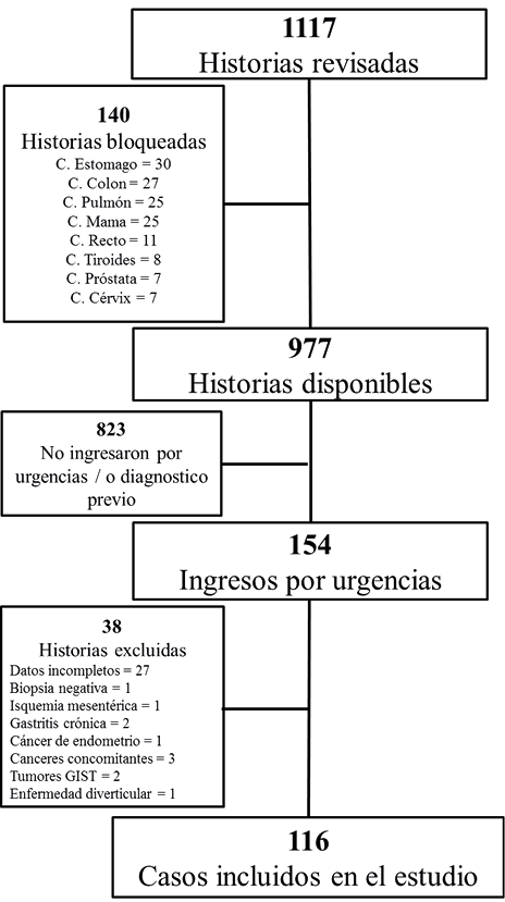 Flujograma de los casos incluidos en el estudio