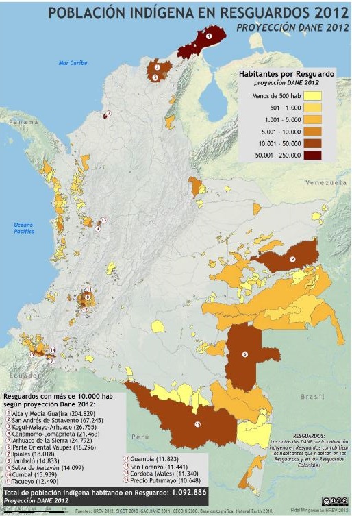Condición actual de la población indígena y sus resguardos como medidas estatales para evitar su desaparición.