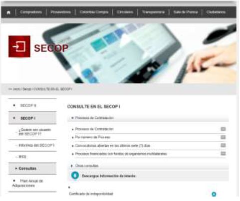 Portal de ingreso al Secop