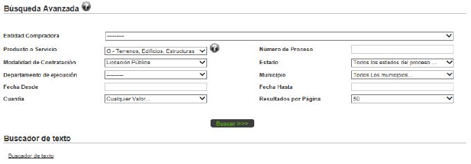 Selecci&oacute;n del estado del proceso
