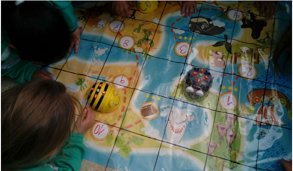 Robots y tablero.