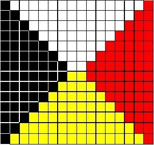  Greca escalonada formada con pirámides pares.